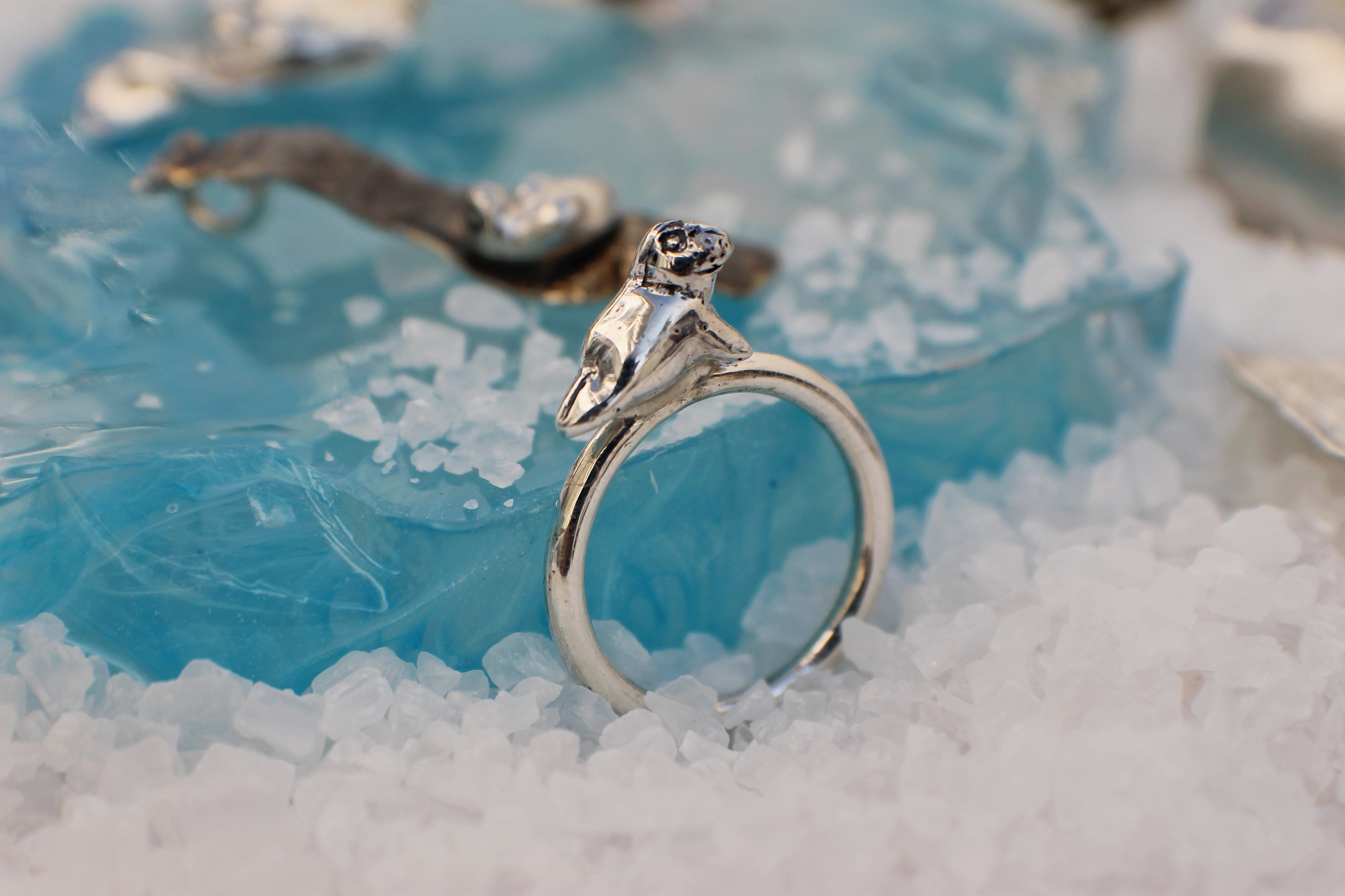 Anillo foca boca abajo