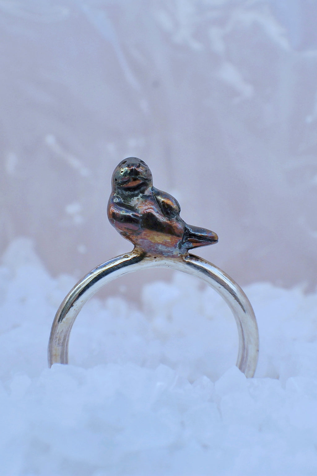 Anillo foca de lado con pátina